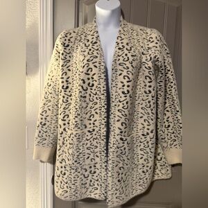 Chic Leopard Print Cardigan Sweater